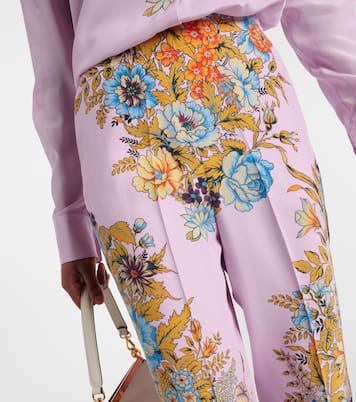 Floral high-rise silk wide-leg pants | Etro