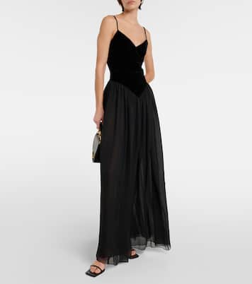 Maxikleid mit Samt | Chloé
