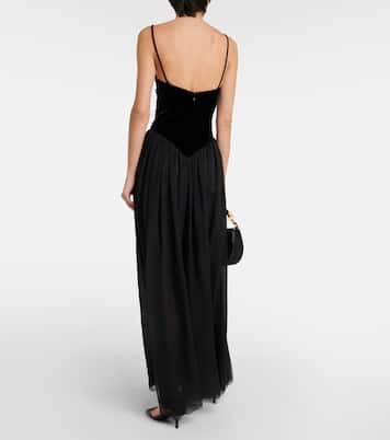 Maxikleid mit Samt | Chloé