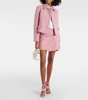 Double-breasted bouclé tweed jacket | Versace