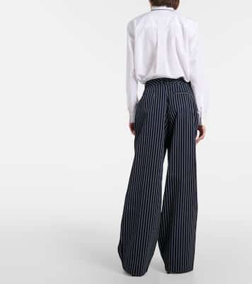 Pantaloni gessati a gamba larga Ripley in twill | The Frankie Shop