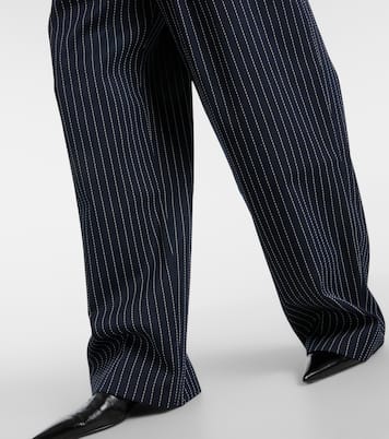 Pantaloni gessati a gamba larga Ripley in twill | The Frankie Shop