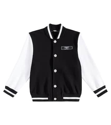 Chaqueta varsity de algodón con logo | Balmain Kids