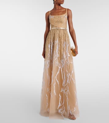 Robe longue Arboreal brodée | Elie Saab