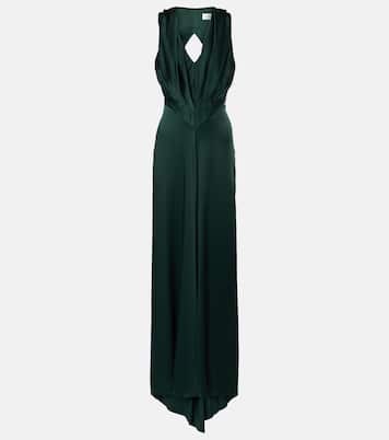 Robe longue en crêpe de satin | Victoria Beckham