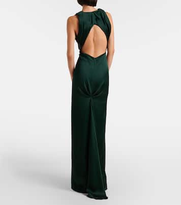 Robe longue en crêpe de satin | Victoria Beckham