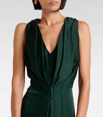 Robe longue en crêpe de satin | Victoria Beckham