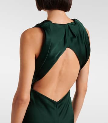 Robe longue en crêpe de satin | Victoria Beckham