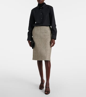 Corinna lamé canvas pencil skirt | The Row