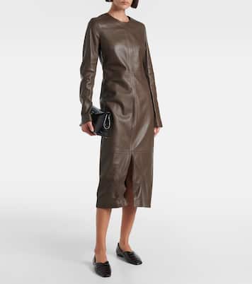 Robe midi en cuir | Toteme