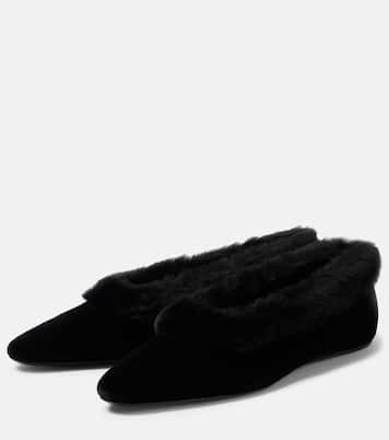 Ballerine in velluto con shearling | Toteme