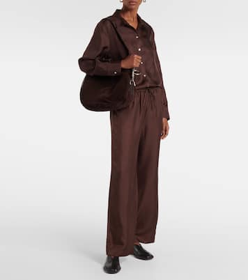 Weite High-Rise-Hose Aurelia aus Crêpe | Asceno