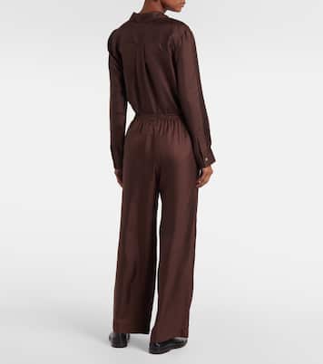 Weite High-Rise-Hose Aurelia aus Crêpe | Asceno
