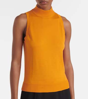 Knitted silk and cotton turtleneck top | Carolina Herrera