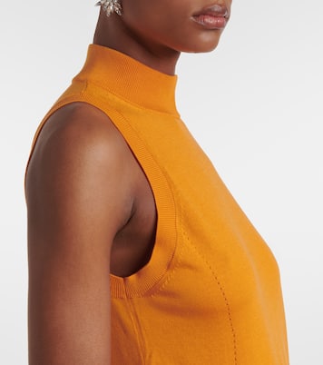 Knitted silk and cotton turtleneck top | Carolina Herrera
