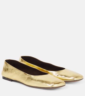 Ballerines Square en cuir métallisé | The Row