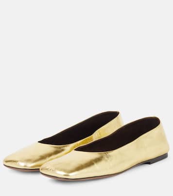 Ballerines Square en cuir métallisé | The Row