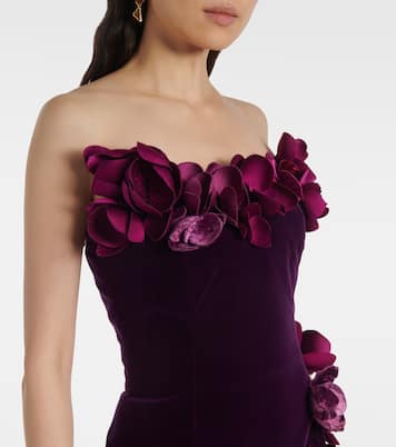 Vestido de fiesta Orchid de terciopelo | Oscar de la Renta