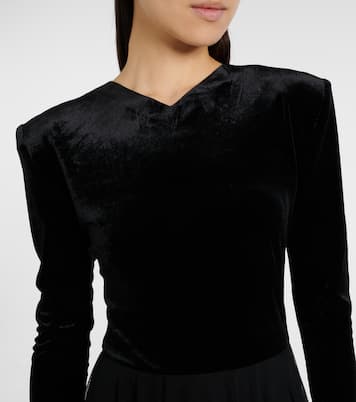 Midikleid aus Samt und Mesh | Norma Kamali