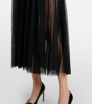 Midikleid aus Samt und Mesh | Norma Kamali
