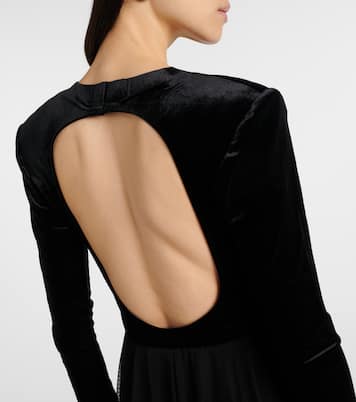Midikleid aus Samt und Mesh | Norma Kamali