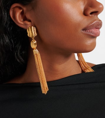 Orecchini pendenti Arthella bagnati in oro | Jennifer Behr