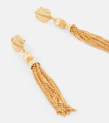 Orecchini pendenti Arthella bagnati in oro | Jennifer Behr