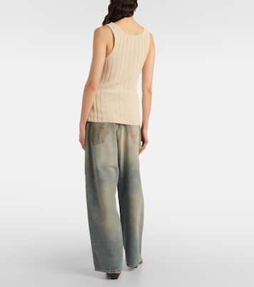 Tank top in maglia di misto cotone a coste | Acne Studios
