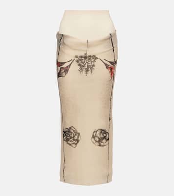 Gonna midi in jersey con stampa | Jean Paul Gaultier