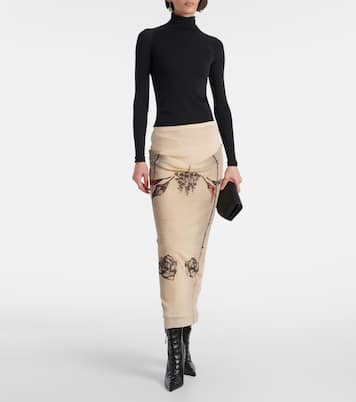 Gonna midi in jersey con stampa | Jean Paul Gaultier