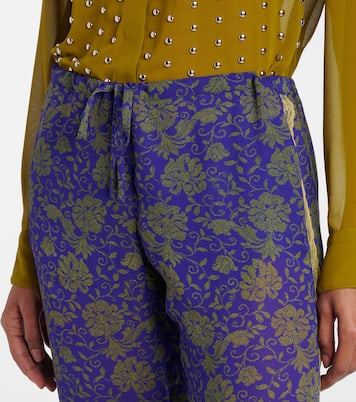 Pantaloni regular in jacquard con stampa floreale | Dries Van Noten