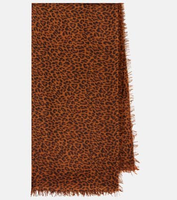 Écharpe en cachemire et laine à motif léopard | Isabel Marant