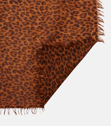 Écharpe en cachemire et laine à motif léopard | Isabel Marant