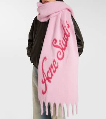 Logo alpaca-blend fil coupé scarf | Acne Studios