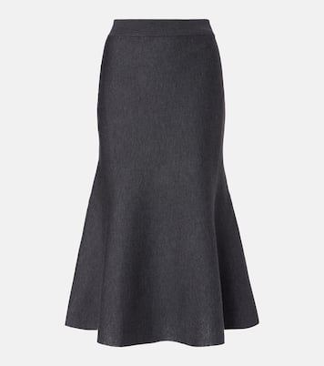 Falda midi en mezcla de lana | Gucci