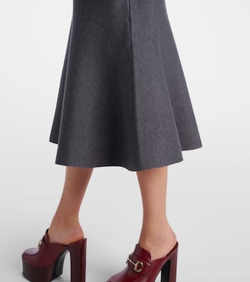 Falda midi en mezcla de lana | Gucci