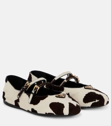 Calf hair Mary Jane flats | Prada