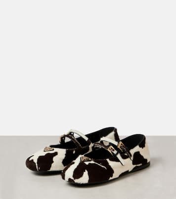Calf hair Mary Jane flats | Prada