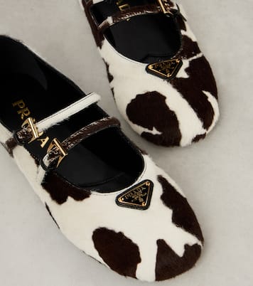 Calf hair Mary Jane flats | Prada