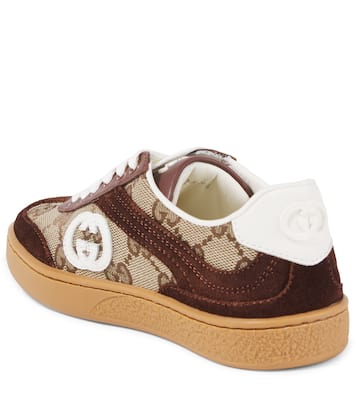 Interlocking G suede-trimmed sneakers | Gucci Kids