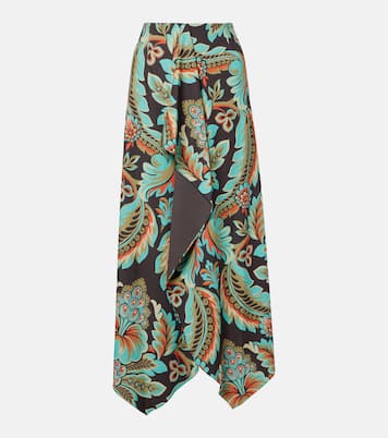 Floral asymmetric wrap skirt | Etro
