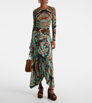 Floral asymmetric wrap skirt | Etro