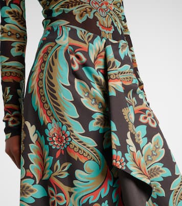 Floral asymmetric wrap skirt | Etro