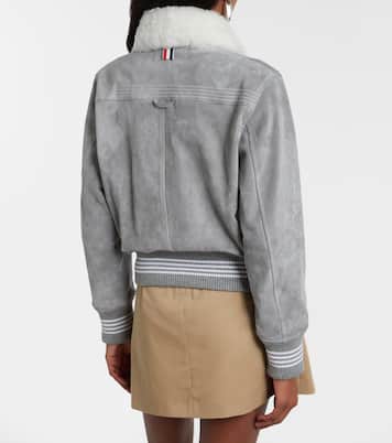 Shearling-trimmed suede jacket | Thom Browne