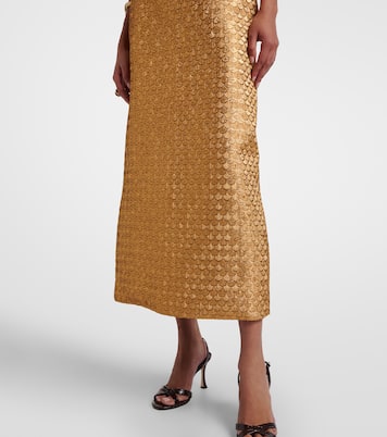Cutout halterneck lurex® jacquard gown | Johanna Ortiz