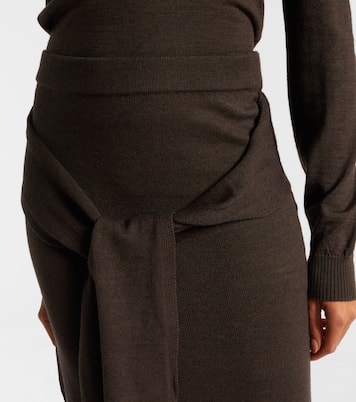 Trompe L'œil wool-blend midi skirt | Lemaire