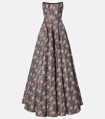 Robe longue Laila en taffetas à fleurs | Markarian