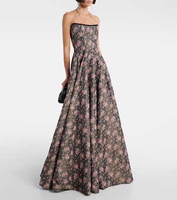 Robe longue Laila en taffetas à fleurs | Markarian