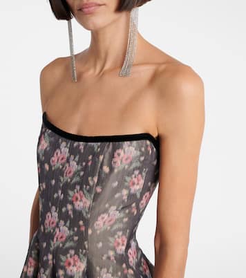 Robe longue Laila en taffetas à fleurs | Markarian