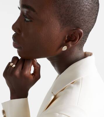 Small 18kt gold earrings with diamonds  | Anita Ko